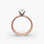 Load image into Gallery viewer, Round Brilliant Lab-Grown Diamond Ring – Milgrain Band Design | IGI Certified | 10K/14K/18K Gold

