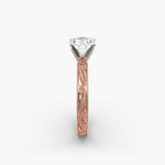 Load image into Gallery viewer, Round Brilliant Lab-Grown Diamond Ring – Milgrain Band Design | IGI Certified | 10K/14K/18K Gold
