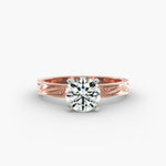 Load image into Gallery viewer, Round Brilliant Lab-Grown Diamond Ring – Milgrain Band Design | IGI Certified | 10K/14K/18K Gold
