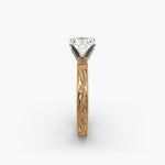 Load image into Gallery viewer, Round Brilliant Lab-Grown Diamond Ring – Milgrain Band Design | IGI Certified | 10K/14K/18K Gold
