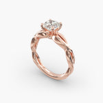 Load image into Gallery viewer, Cushion Lab-Grown Diamond Solitaire — Twisted Band | IGI Certified | 10K/14K/18K Gold
