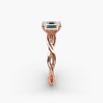 Load image into Gallery viewer, Emerald Cut Lab-Grown Diamond Twisted Band Ring | IGI Certified | 10K/14K/18K Gold
