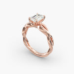 Load image into Gallery viewer, Emerald Cut Lab-Grown Diamond Twisted Band Ring | IGI Certified | 10K/14K/18K Gold
