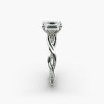 Load image into Gallery viewer, Emerald Cut Lab-Grown Diamond Twisted Band Ring | IGI Certified | 10K/14K/18K Gold
