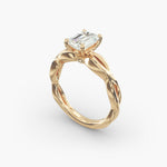 Load image into Gallery viewer, Emerald Cut Lab-Grown Diamond Twisted Band Ring | IGI Certified | 10K/14K/18K Gold
