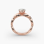 Load image into Gallery viewer, Heart Lab-Grown Diamond Ring – 5-Prong Twisted Band | IGI Certified | 10K/14K/18K Gold
