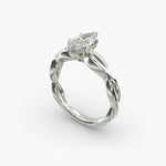 Load image into Gallery viewer, Marquise Lab-Grown Diamond Ring – Twisted Band Design | IGI Certified | 10K/14K/18K Gold
