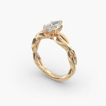 Load image into Gallery viewer, Marquise Lab-Grown Diamond Ring – Twisted Band Design | IGI Certified | 10K/14K/18K Gold
