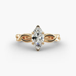 Load image into Gallery viewer, Marquise Lab-Grown Diamond Ring – Twisted Band Design | IGI Certified | 10K/14K/18K Gold
