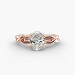 Load image into Gallery viewer, Oval Lab-Grown Diamond Ring – Twisted Band Design | IGI Certified | 10K/14K/18K Gold
