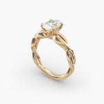 Load image into Gallery viewer, Oval Lab-Grown Diamond Ring – Twisted Band Design | IGI Certified | 10K/14K/18K Gold
