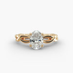 Load image into Gallery viewer, Oval Lab-Grown Diamond Ring – Twisted Band Design | IGI Certified | 10K/14K/18K Gold
