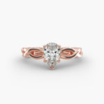 Load image into Gallery viewer, Pear Shape Lab-Grown Diamond Twisted Band Ring | IGI Certified | 10K/14K/18K Gold
