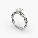Load image into Gallery viewer, Pear Shape Lab-Grown Diamond Twisted Band Ring | IGI Certified | 10K/14K/18K Gold
