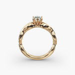 Load image into Gallery viewer, Pear Shape Lab-Grown Diamond Twisted Band Ring | IGI Certified | 10K/14K/18K Gold
