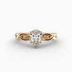 Load image into Gallery viewer, Pear Shape Lab-Grown Diamond Twisted Band Ring | IGI Certified | 10K/14K/18K Gold
