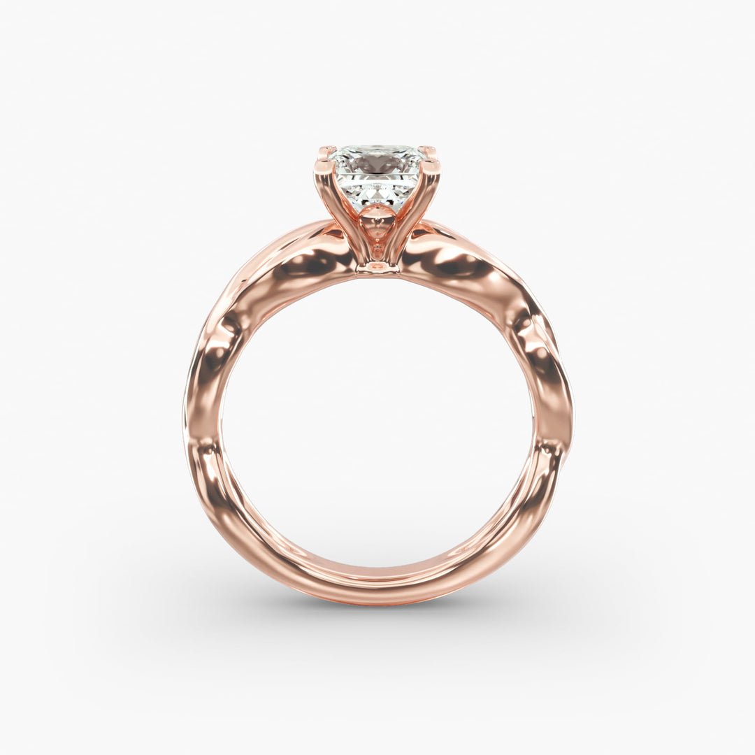 Princess Cut Twisted Lab-Grown Diamond Ring | 0.50–5.00 Carat | IGI Certified | Yellow, White, Rose Gold