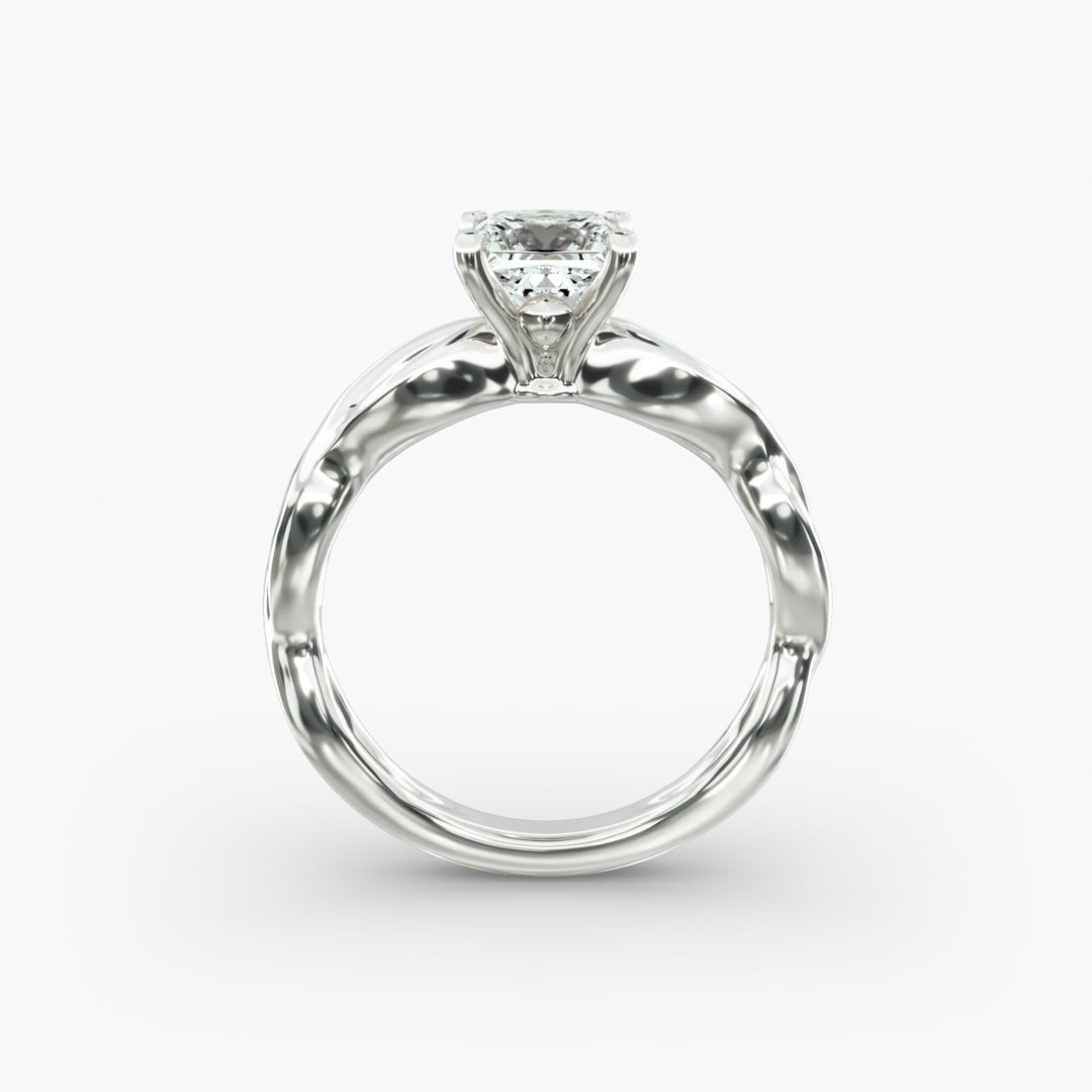 Princess Cut Twisted Lab-Grown Diamond Ring | 0.50–5.00 Carat | IGI Certified | Yellow, White, Rose Gold