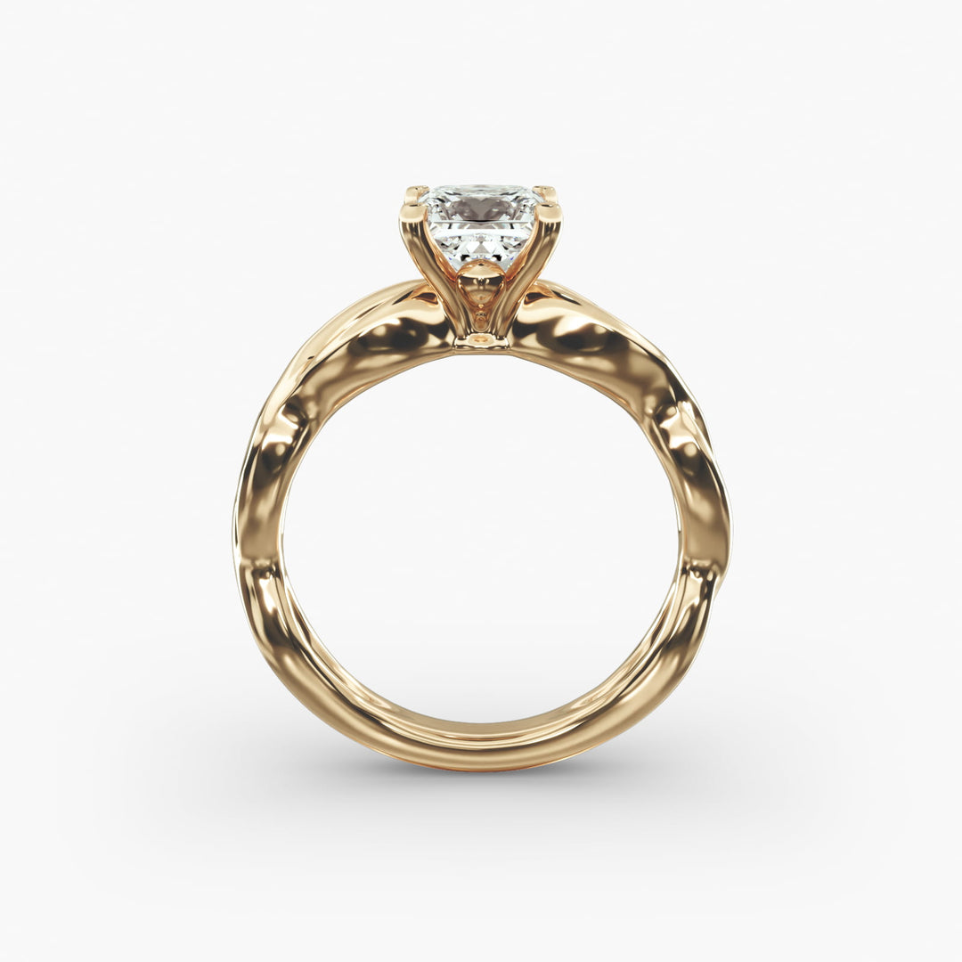 Princess Cut Twisted Lab-Grown Diamond Ring | 0.50–5.00 Carat | IGI Certified | Yellow, White, Rose Gold