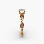 Load image into Gallery viewer, Round Brilliant Lab-Grown Diamond 4-Prong Twisted Band Ring | IGI Certified | 10K/14K/18K Gold
