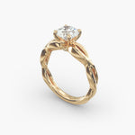 Load image into Gallery viewer, Round Brilliant Lab-Grown Diamond 4-Prong Twisted Band Ring | IGI Certified | 10K/14K/18K Gold
