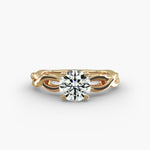 Load image into Gallery viewer, Round Brilliant Lab-Grown Diamond 4-Prong Twisted Band Ring | IGI Certified | 10K/14K/18K Gold
