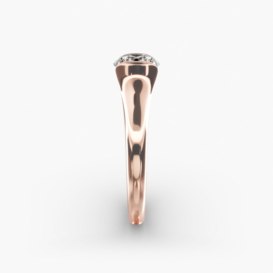 Round Cut Half Bezel Lab-Grown Diamond Ring | 0.50–5.00 Carat | IGI Certified | Yellow, White, Rose Gold