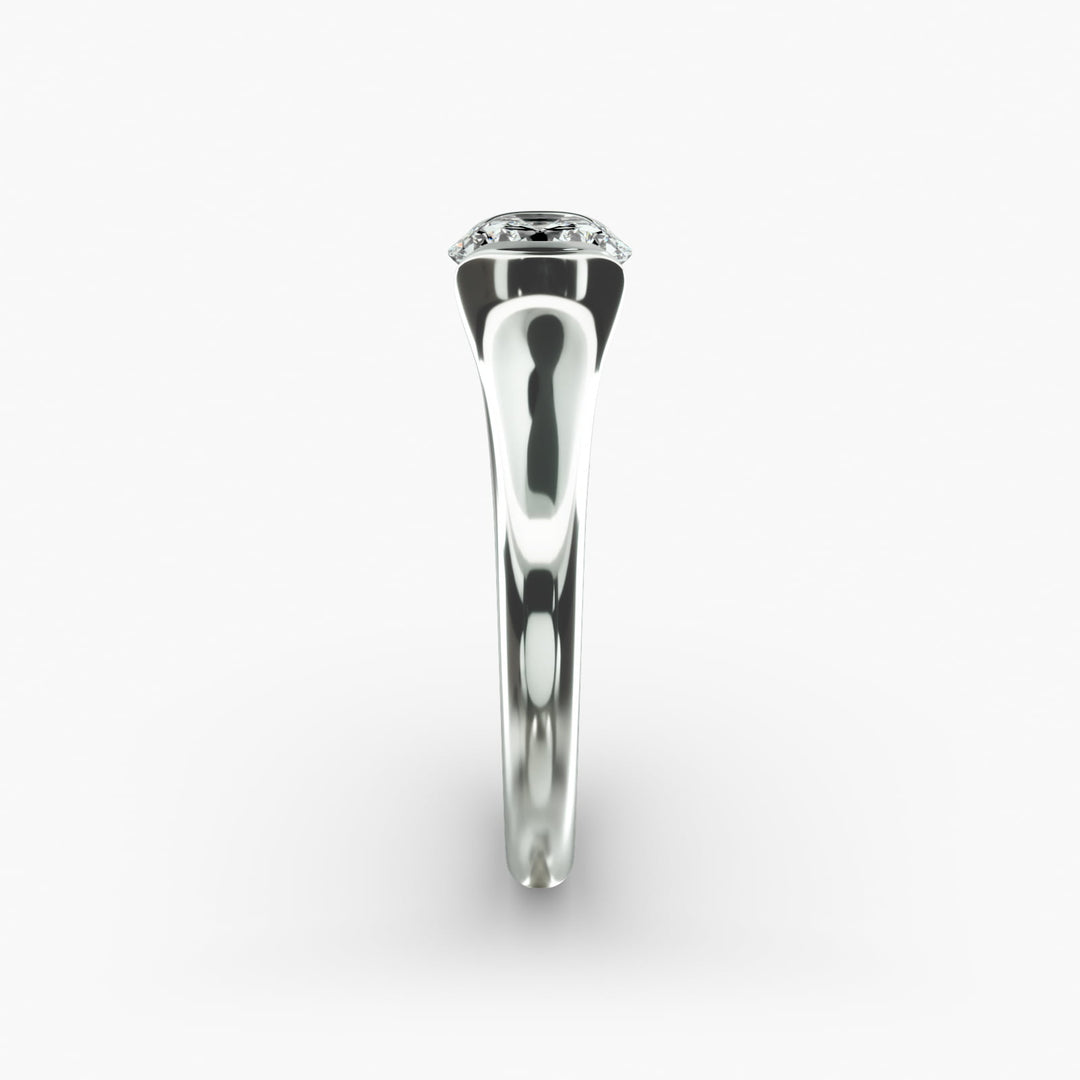 Round Cut Half Bezel Lab-Grown Diamond Ring | 0.50–5.00 Carat | IGI Certified | Yellow, White, Rose Gold