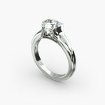 Load image into Gallery viewer, Round Cut Half Bezel Lab-Grown Diamond Ring | 0.50–5.00 Carat | IGI Certified | Yellow, White, Rose Gold
