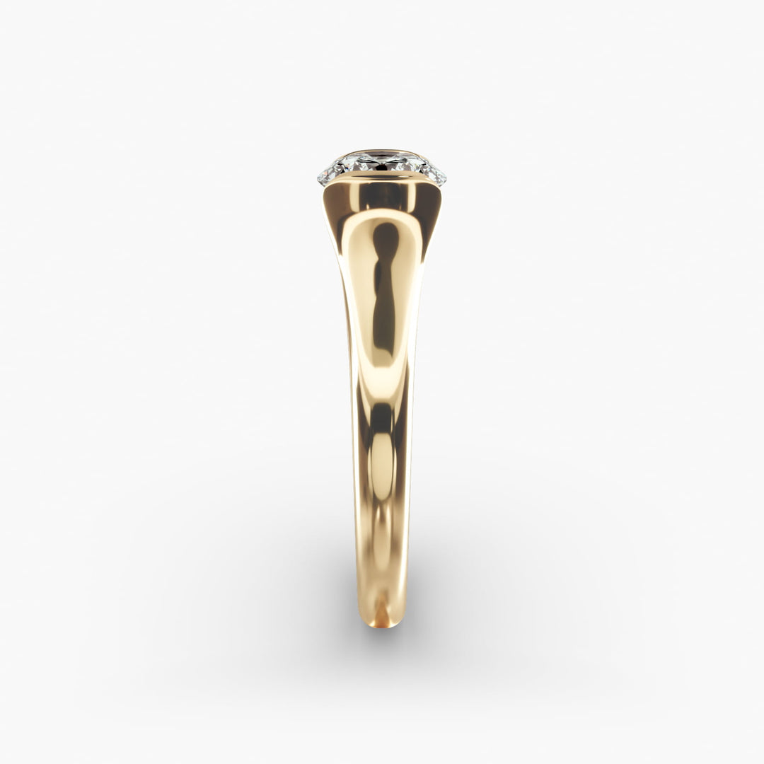 Round Cut Half Bezel Lab-Grown Diamond Ring | 0.50–5.00 Carat | IGI Certified | Yellow, White, Rose Gold