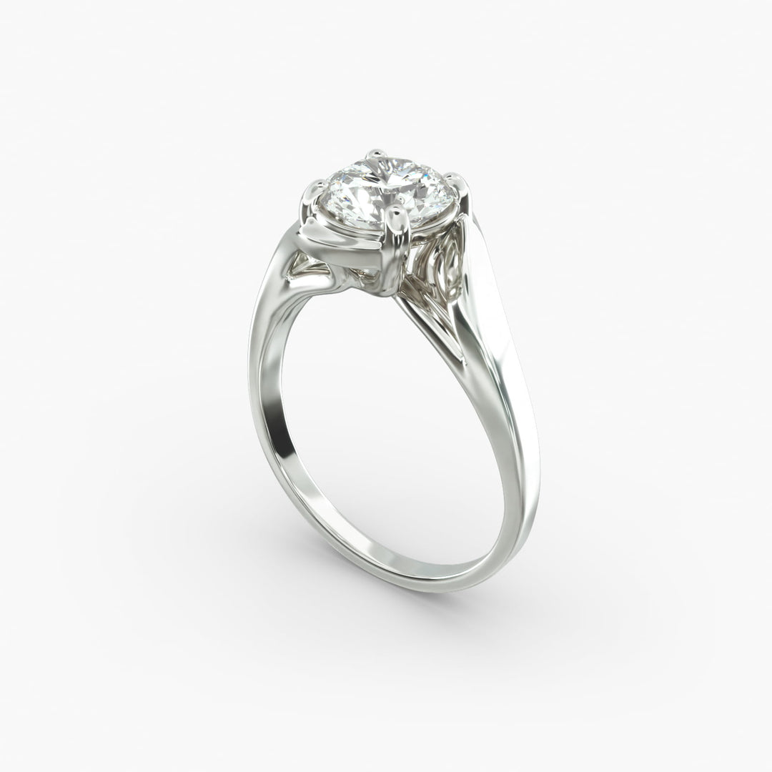 Round Cut Twisted Lab-Grown Diamond Ring | 0.50–5.00 Carat | IGI Certified | Yellow, White, Rose Gold