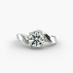 Load image into Gallery viewer, Round Cut Twisted Lab-Grown Diamond Ring | 0.50–5.00 Carat | IGI Certified | Yellow, White, Rose Gold
