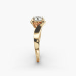 Load image into Gallery viewer, Round Cut Twisted Lab-Grown Diamond Ring | 0.50–5.00 Carat | IGI Certified | Yellow, White, Rose Gold
