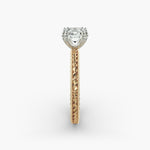 Load image into Gallery viewer, Cushion Lab-Grown Diamond — Milgrain Rope/Cable Band | IGI Certified | 10K/14K/18K Gold
