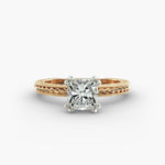 Load image into Gallery viewer, Cushion Lab-Grown Diamond — Milgrain Rope/Cable Band | IGI Certified | 10K/14K/18K Gold
