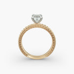 Load image into Gallery viewer, Emerald Cut Lab-Grown Diamond Rope Band Ring with Milgrain | IGI Certified | 10K/14K/18K Gold
