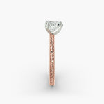 Load image into Gallery viewer, Heart Lab-Grown Diamond Ring – Rope Band with Milgrain | IGI Certified | 10K/14K/18K Gold
