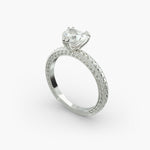 Load image into Gallery viewer, Heart Lab-Grown Diamond Ring – Rope Band with Milgrain | IGI Certified | 10K/14K/18K Gold
