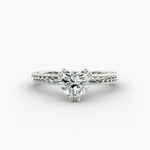 Load image into Gallery viewer, Heart Lab-Grown Diamond Ring – Rope Band with Milgrain | IGI Certified | 10K/14K/18K Gold
