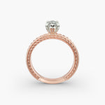 Load image into Gallery viewer, Marquise Lab-Grown Diamond Ring – Twisted Rope Band with Milgrain | IGI Certified | 10K/14K/18K Gold
