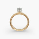 Load image into Gallery viewer, Marquise Lab-Grown Diamond Ring – Twisted Rope Band with Milgrain | IGI Certified | 10K/14K/18K Gold
