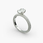 Load image into Gallery viewer, Oval Lab-Grown Diamond Ring – Rope Band with Milgrain | IGI Certified | 10K/14K/18K Gold
