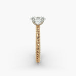 Load image into Gallery viewer, Oval Lab-Grown Diamond Ring – Rope Band with Milgrain | IGI Certified | 10K/14K/18K Gold
