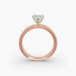Load image into Gallery viewer, Pear Shape Lab-Grown Diamond Ring — 6-Prong Rope Band with Milgrain | IGI Certified | 10K/14K/18K Gold
