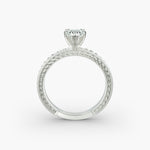 Load image into Gallery viewer, Pear Shape Lab-Grown Diamond Ring — 6-Prong Rope Band with Milgrain | IGI Certified | 10K/14K/18K Gold
