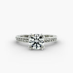 Load image into Gallery viewer, Round Brilliant Lab-Grown Diamond — Milgrain Rope/Cable Band | IGI Certified | 10K/14K/18K Gold
