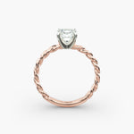 Load image into Gallery viewer, Cushion Lab-Grown Diamond Rope-Style Engagement Ring | Textured Solitaire Design | IGI Certified | 10K/14K/18K Gold
