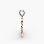 Load image into Gallery viewer, Cushion Lab-Grown Diamond Rope-Style Engagement Ring | Textured Solitaire Design | IGI Certified | 10K/14K/18K Gold
