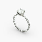 Load image into Gallery viewer, Cushion Lab-Grown Diamond Rope-Style Engagement Ring | Textured Solitaire Design | IGI Certified | 10K/14K/18K Gold
