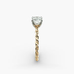 Load image into Gallery viewer, Cushion Lab-Grown Diamond Rope-Style Engagement Ring | Textured Solitaire Design | IGI Certified | 10K/14K/18K Gold
